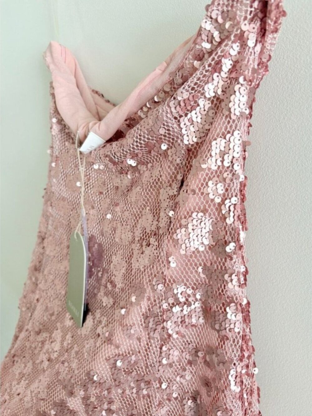 Meshki Everleigh Strapless Sequin Mini Dress NWT Rose Pink Size Large - Picture 10 of 11